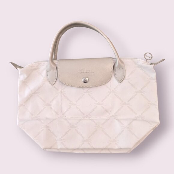 Longchamp Le Pliage Tote Bag – White / Light Beige Monogram - Picture 1 of 4